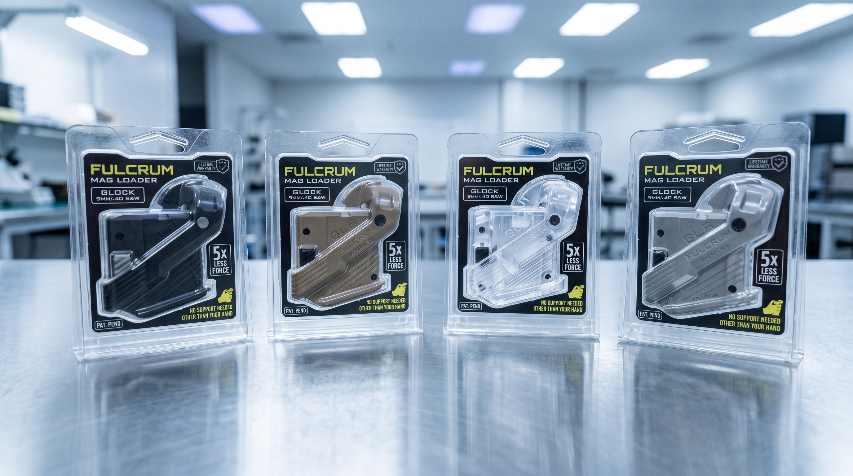 FULCRUM Mag Loader - Retail Clamshell Packaging (Black, Coyote, Transparent, Grey)